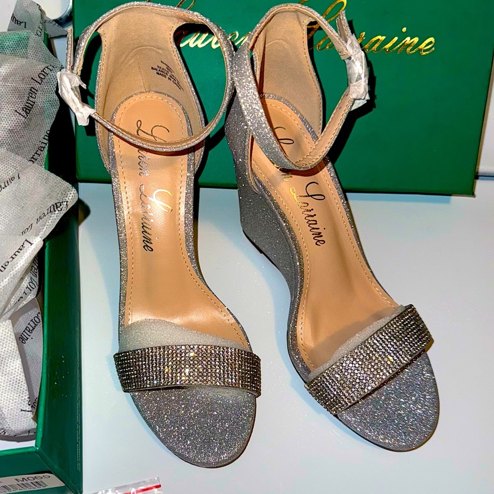 Lauren Lorraine Shimmer Wedge Sandle